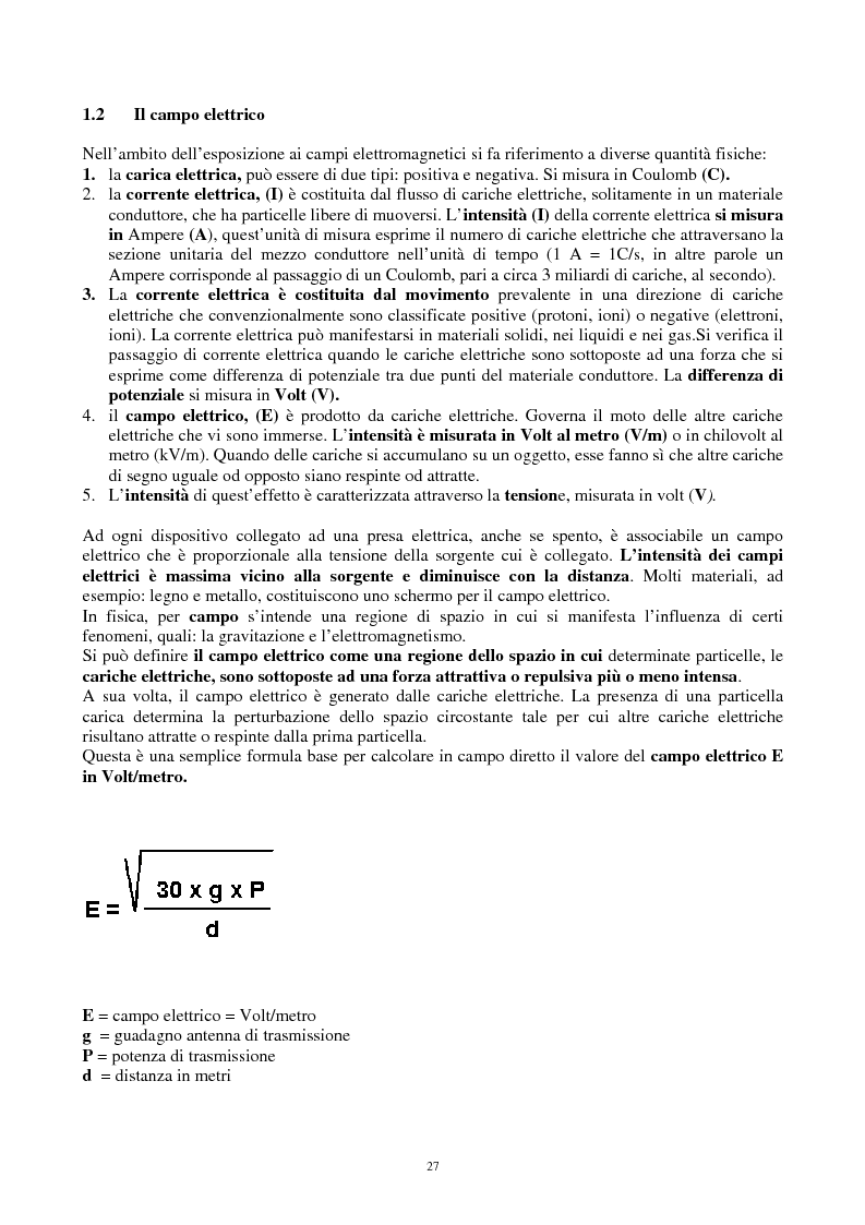 Anteprima della tesi: Inquinamento elettromagnetico quotidiano a frequenza industriale (50-60 Hz) in ambienti confinati. Possibili soluzioni, Pagina 14