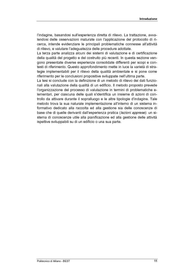 Anteprima della tesi: Dalla checklist al sistema informativo: strumenti di rilievo e metodi di valutazione della qualità negli ambienti di vita e di lavoro, Pagina 3