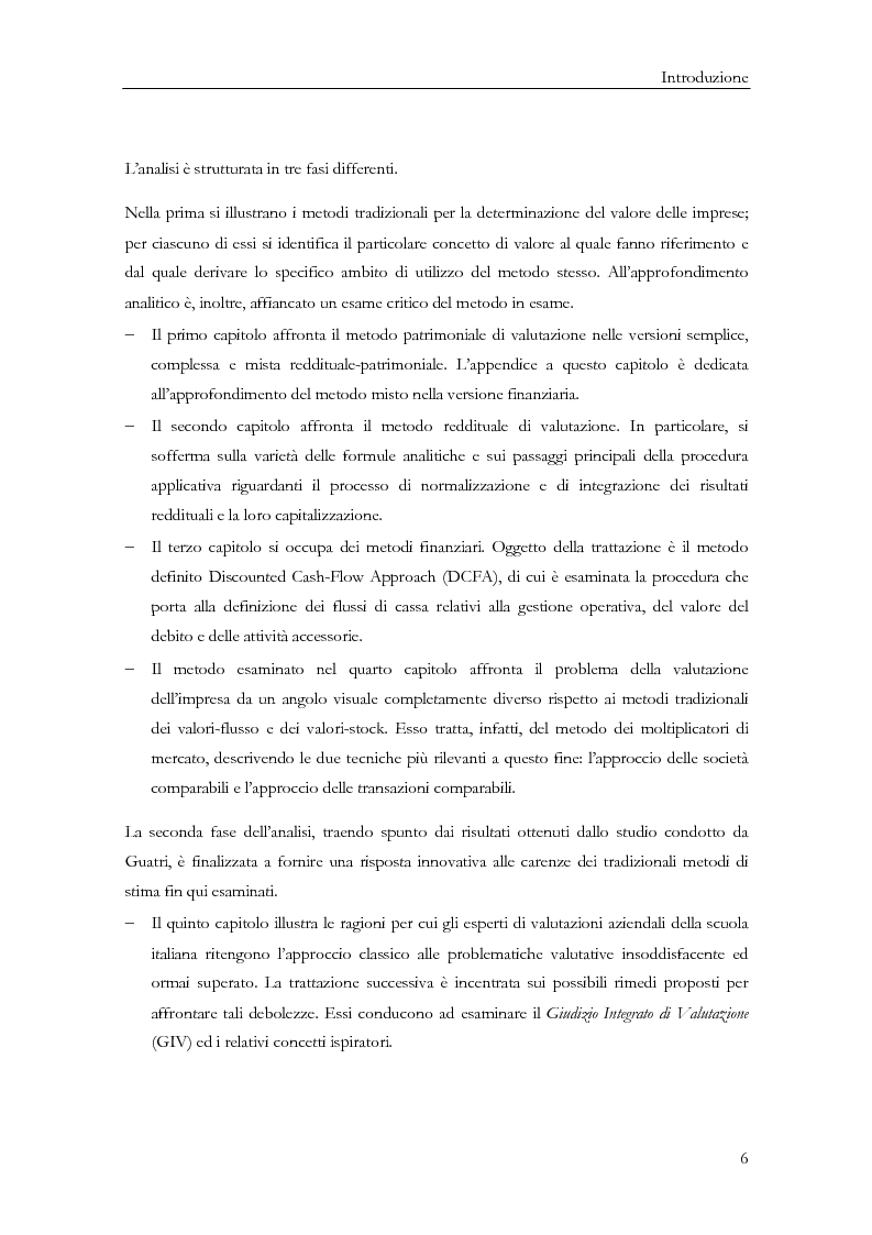 Anteprima della tesi: La determinazione del valore delle imprese: dai metodi tradizionali a quelli più innovativi, Pagina 6