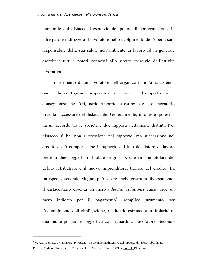 Anteprima della tesi: Il comando del dipendente nella giurisprudenza, Pagina 10