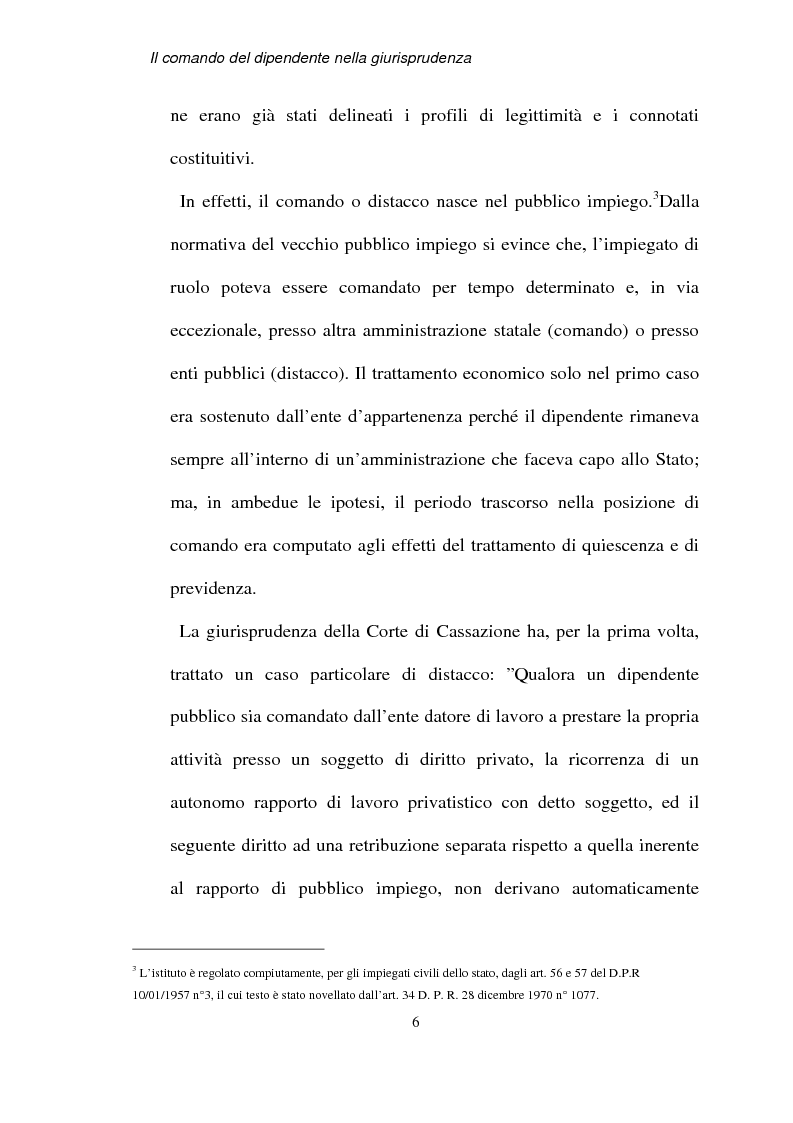 Anteprima della tesi: Il comando del dipendente nella giurisprudenza, Pagina 3