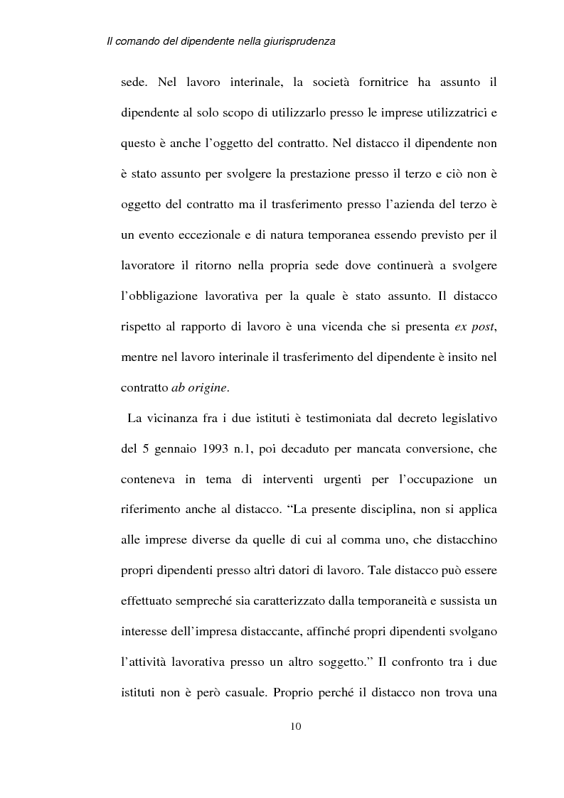 Anteprima della tesi: Il comando del dipendente nella giurisprudenza, Pagina 7