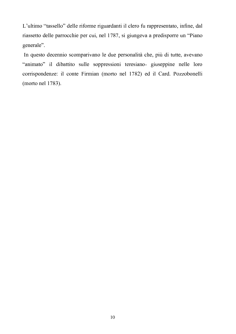 Anteprima della tesi: La soppressione dei conventi e dei monasteri nella Lombardia austriaca dai documenti del carteggio ufficiale (1763- 1790), Pagina 5