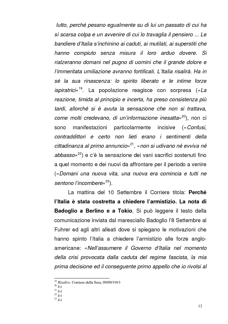 Anteprima della tesi: La Repubblica di Salò attraverso le pagine del Corriere della Sera: gli eventi, le cronache, i commenti, Pagina 11