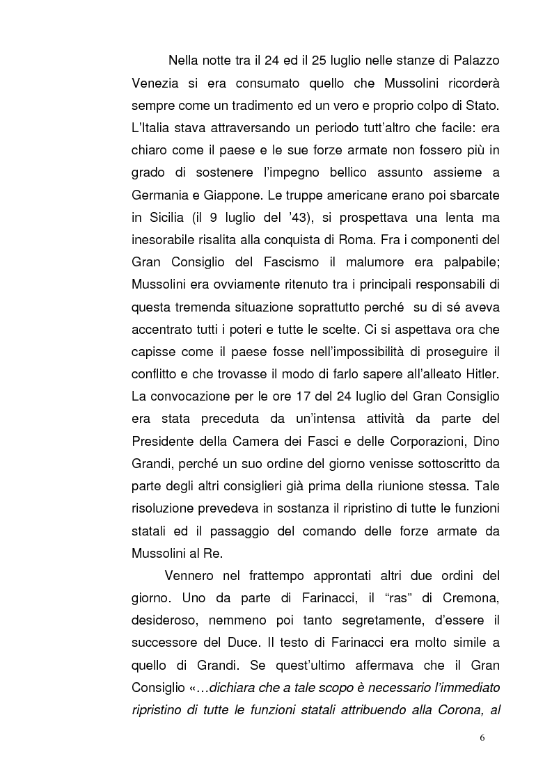 Anteprima della tesi: La Repubblica di Salò attraverso le pagine del Corriere della Sera: gli eventi, le cronache, i commenti, Pagina 5