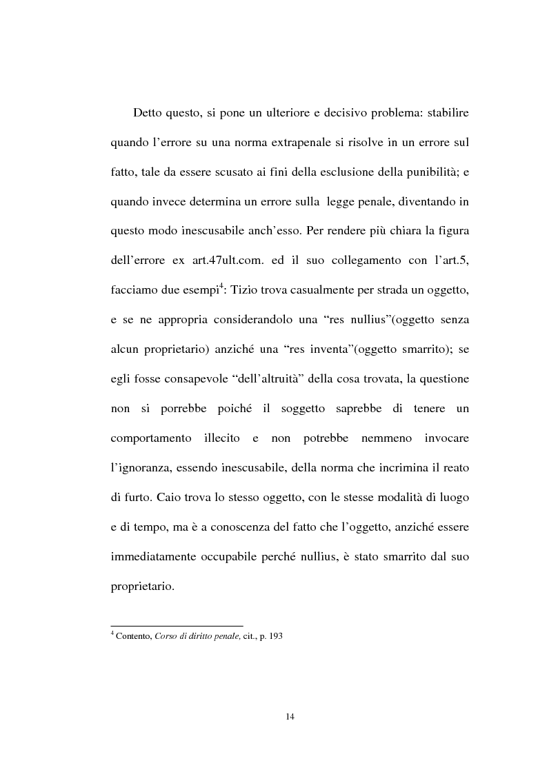 Anteprima della tesi: Ignorantia legis scusabile ed inescusabile. Orientamenti dottrinari e giurisprudenziali con particolare riferimento al settore ambientale, Pagina 11