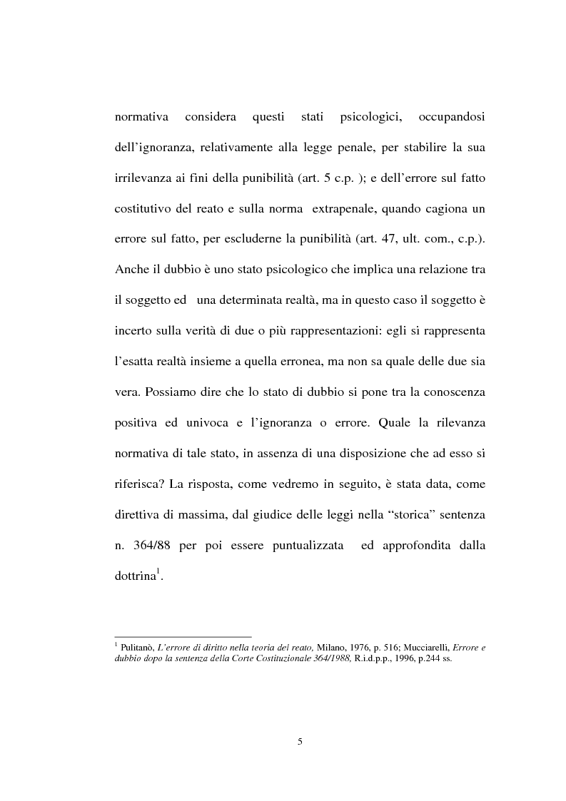 Anteprima della tesi: Ignorantia legis scusabile ed inescusabile. Orientamenti dottrinari e giurisprudenziali con particolare riferimento al settore ambientale, Pagina 2