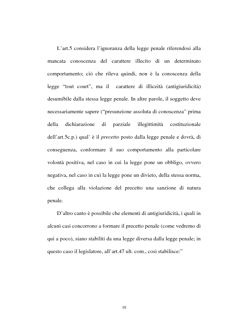 Anteprima della tesi: Ignorantia legis scusabile ed inescusabile. Orientamenti dottrinari e giurisprudenziali con particolare riferimento al settore ambientale, Pagina 7