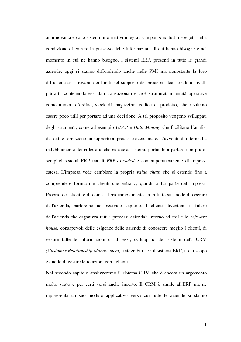 Anteprima della tesi: Prime evidenze sulle interrelazioni tra sistemi Erp e Crm, Pagina 3