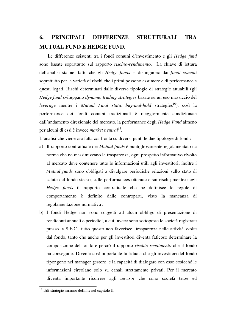 Anteprima della tesi: Hedge fund: profili peculiari di un investimento alternativo, Pagina 13