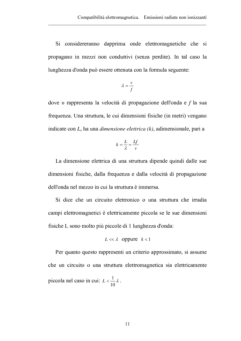 Anteprima della tesi: Prove sperimentali di emissioni di campo elettromagnetico prodotto da apparecchi illuminanti con lampade fluorescenti. Andamento del campo, Pagina 11