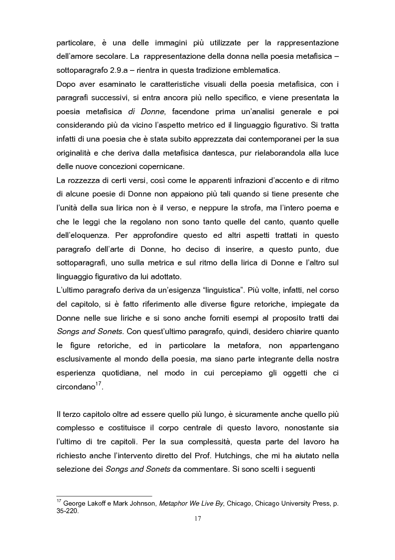 Anteprima della tesi: La poetica di John Donne (1572-1631) nei Songs and Sonets, Pagina 14