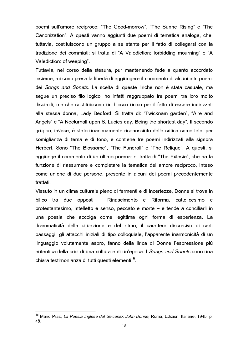 Anteprima della tesi: La poetica di John Donne (1572-1631) nei Songs and Sonets, Pagina 15