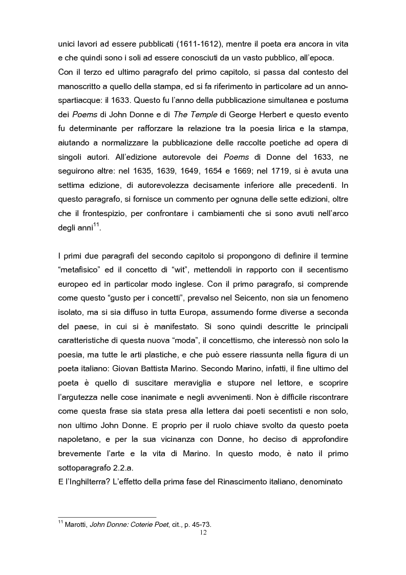 Anteprima della tesi: La poetica di John Donne (1572-1631) nei Songs and Sonets, Pagina 9