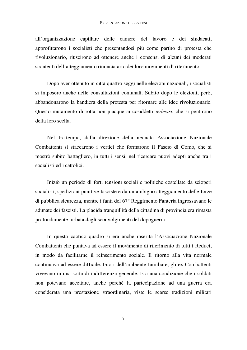 Anteprima della tesi: La memoria dei caduti nella Grande Guerra nella città di Como (1919-1939), Pagina 3