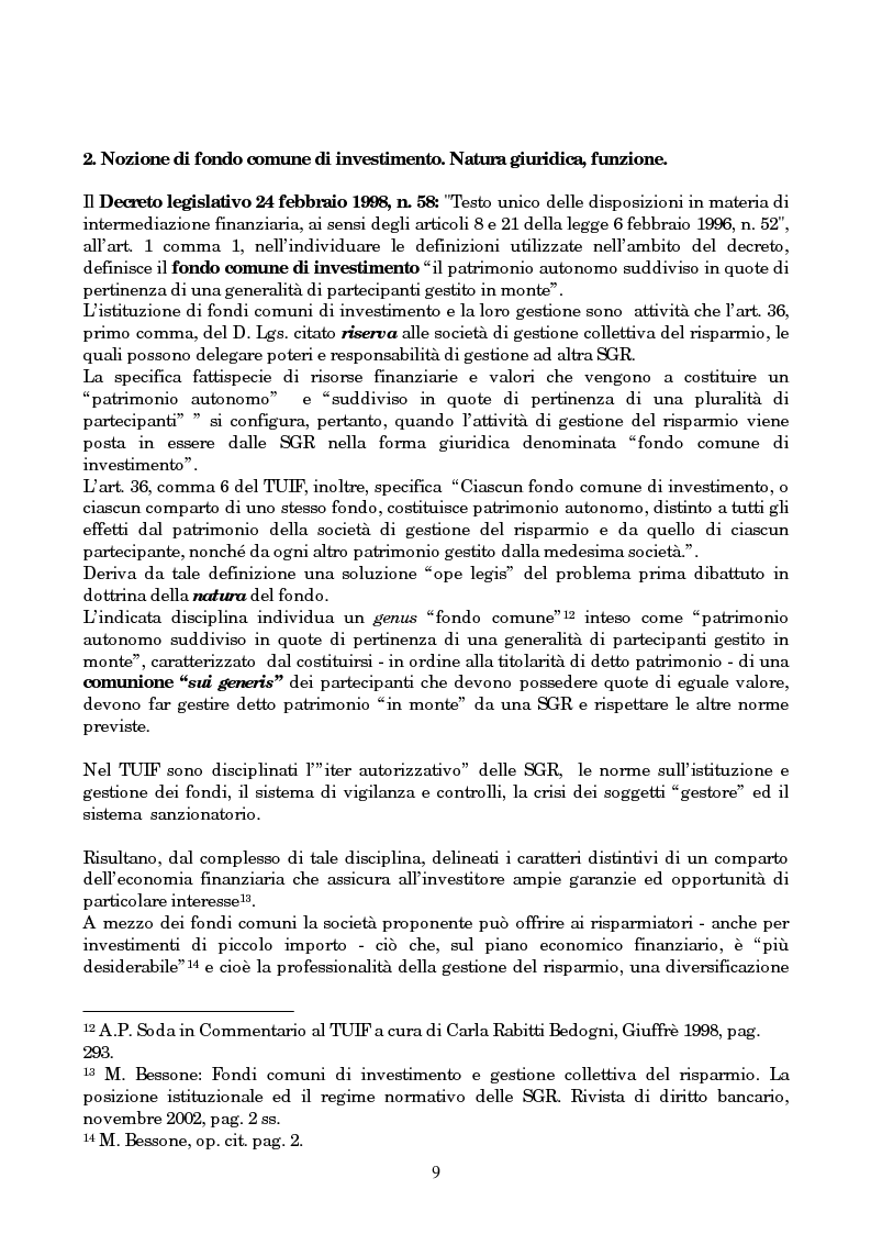 Anteprima della tesi: Linee evolutive del mercato finanziario italiano: fondi comuni di investimento, fondi pensione e piani pensionistici individuali. Regolamentazione e controlli, Pagina 6