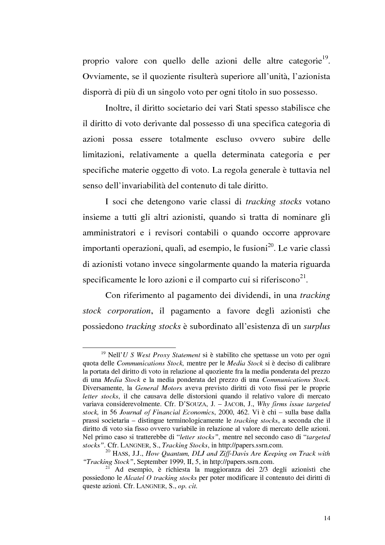 Anteprima della tesi: Azioni correlate e tracking stocks, Pagina 14