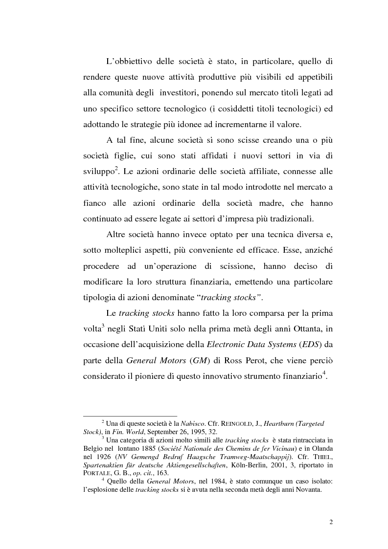 Anteprima della tesi: Azioni correlate e tracking stocks, Pagina 2