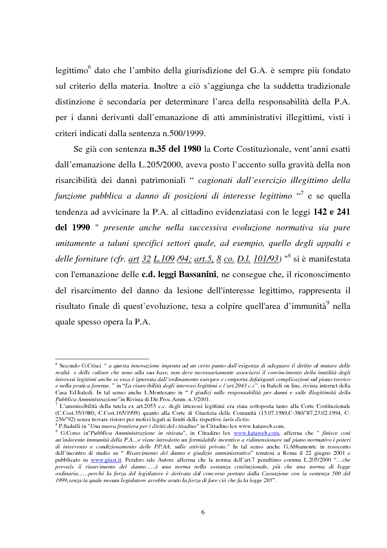 Anteprima della tesi: Profili della tutela risarcitoria nei confronti della P.A., Pagina 4