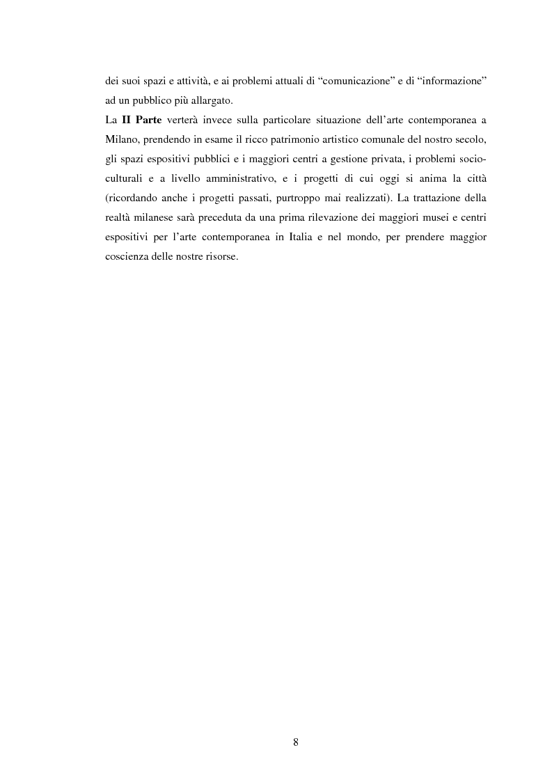 Anteprima della tesi: Milano conserva il patrimonio artistico contemporaneo? Un orientamento al panorama italiano ed estero, Pagina 5