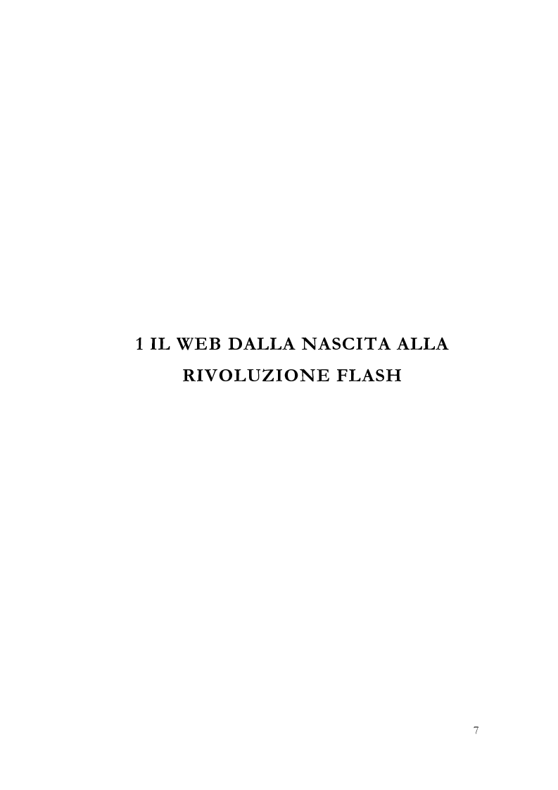 Anteprima della tesi: Macromedia Flash: strumento per lo sviluppo della narrazione interattiva nel Web, Pagina 4