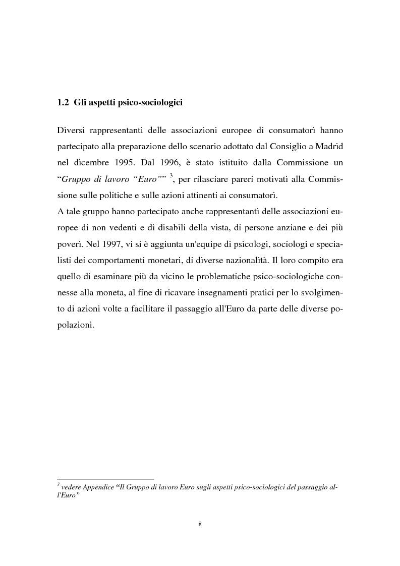 Anteprima della tesi: Il passaggio all'euro tra percezione e realtà, Pagina 5