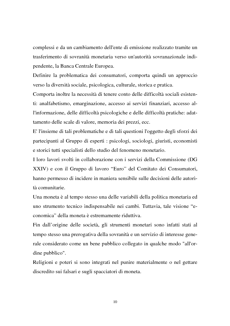 Anteprima della tesi: Il passaggio all'euro tra percezione e realtà, Pagina 7