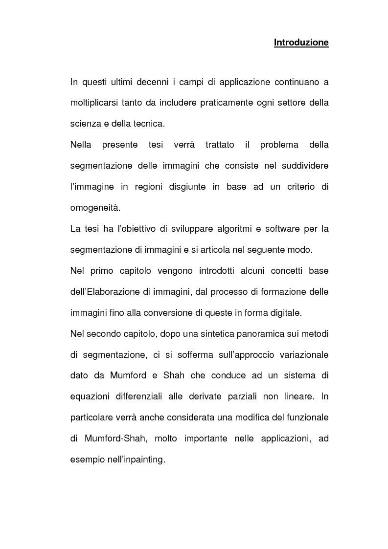 Anteprima della tesi: Analisi e implementazione di algoritmi per la segmentazione di immagini, Pagina 2