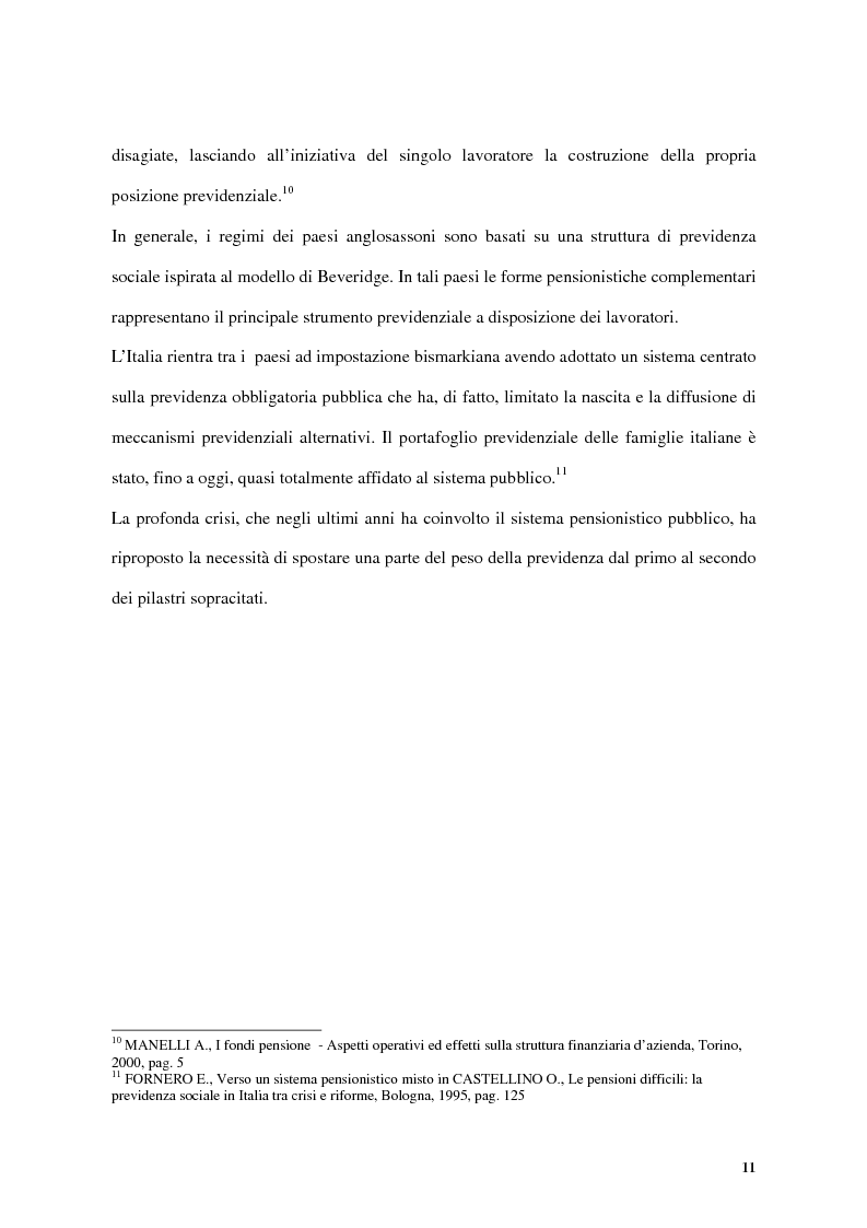 Anteprima della tesi: Previdenza complementare e trattamento di fine rapporto, Pagina 11