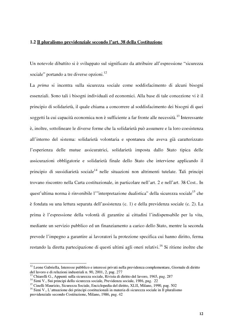 Anteprima della tesi: Previdenza complementare e trattamento di fine rapporto, Pagina 12
