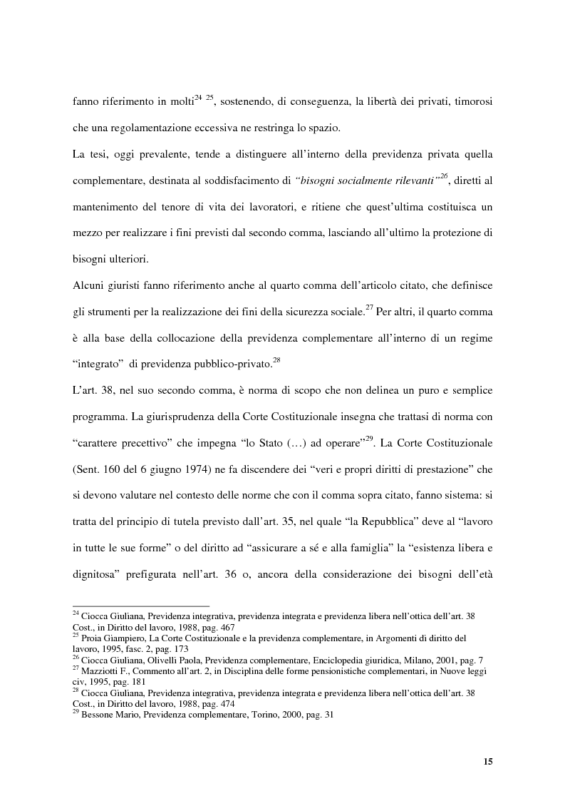 Anteprima della tesi: Previdenza complementare e trattamento di fine rapporto, Pagina 15