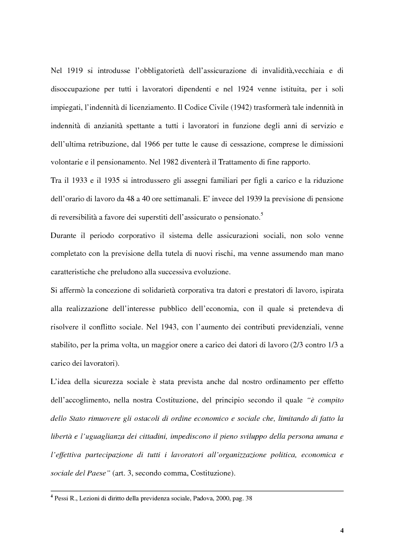 Anteprima della tesi: Previdenza complementare e trattamento di fine rapporto, Pagina 4