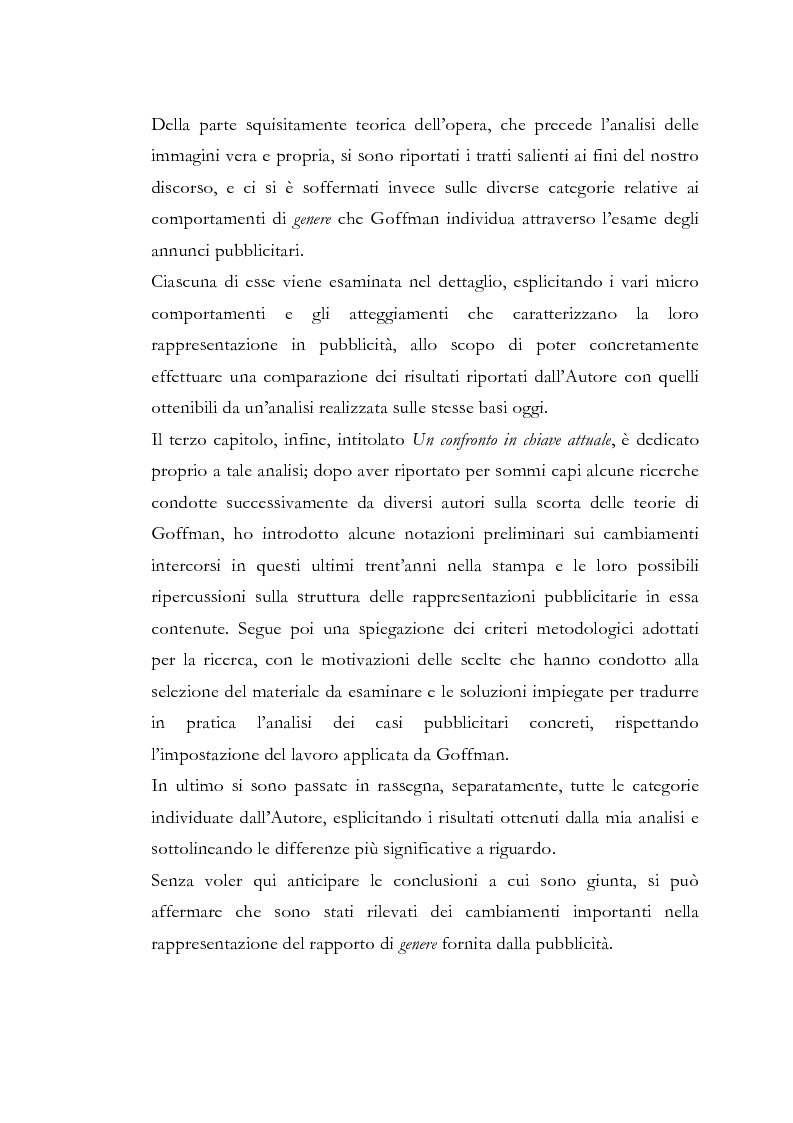 Anteprima della tesi: Gender Advertisements, Erving Goffman, 1979: un confronto in chiave attuale, Pagina 3