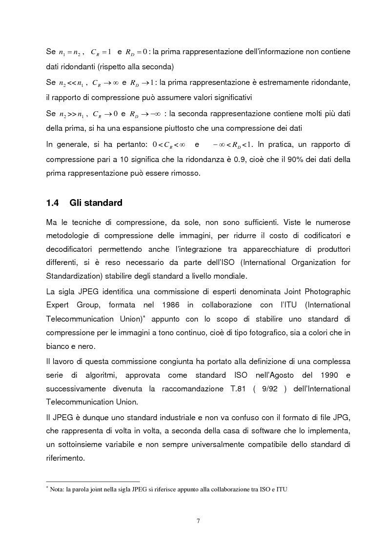 Anteprima della tesi: Metodi di compressione Jpeg e Jpeg2000 per immagini fisse, Pagina 4