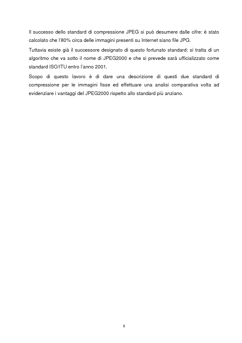 Anteprima della tesi: Metodi di compressione Jpeg e Jpeg2000 per immagini fisse, Pagina 5