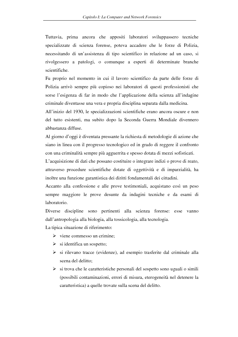 Anteprima della tesi: Problematiche giuridiche correlate alla Computer & Network Forensics, Pagina 10
