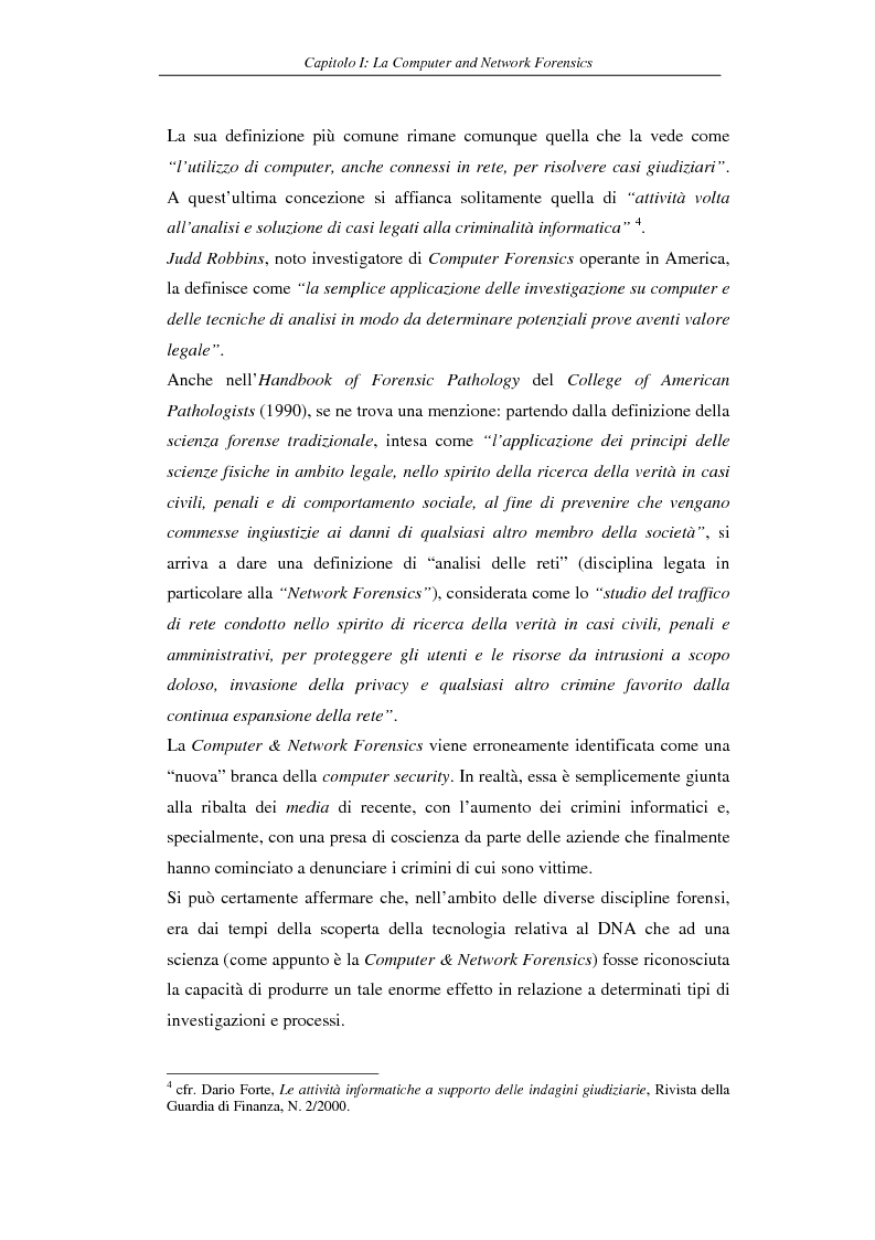 Anteprima della tesi: Problematiche giuridiche correlate alla Computer & Network Forensics, Pagina 12
