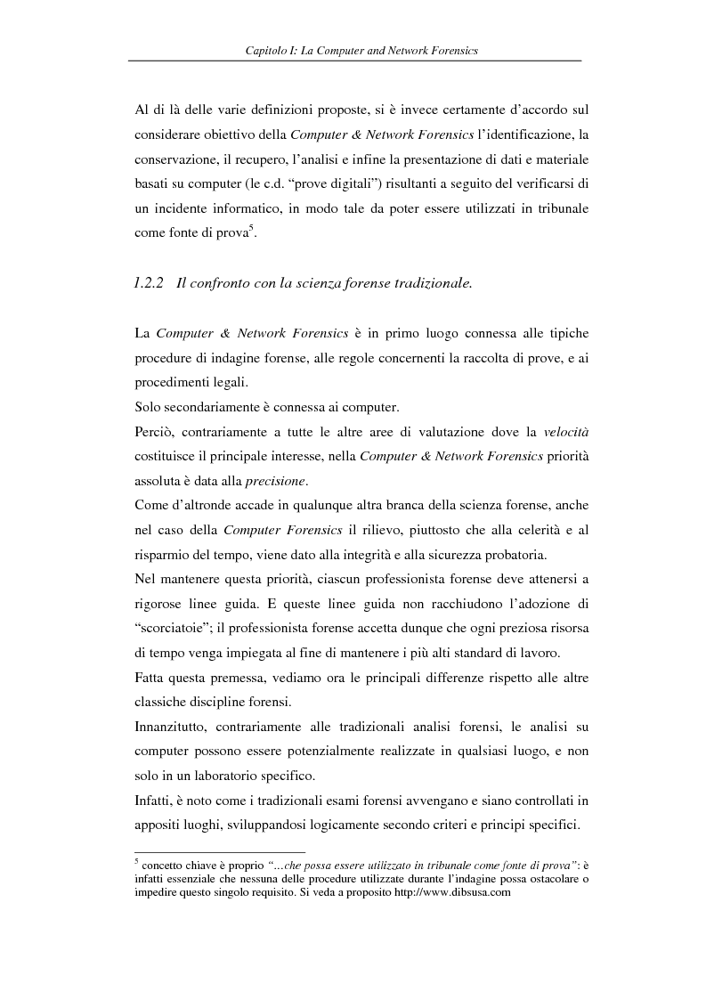 Anteprima della tesi: Problematiche giuridiche correlate alla Computer & Network Forensics, Pagina 13