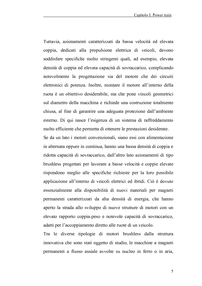 Anteprima della tesi: Progetto, realizzazione e sperimentazione dei motori di trazione per un veicolo elettrico con ruote interamente sterzanti, Pagina 5