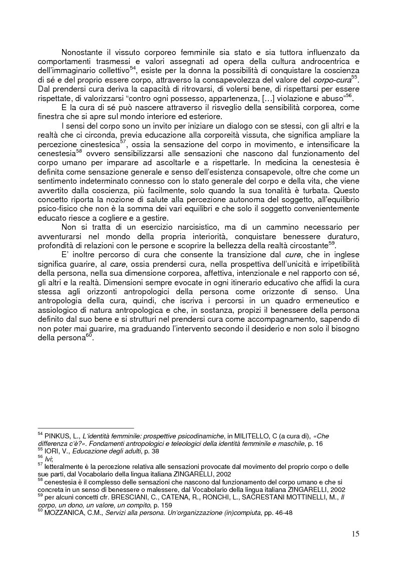 Anteprima della tesi: Il corpo ritrovato. Intervento educativo con donne operate di tumore al seno attraverso la metodologia della Biodanza, Pagina 15