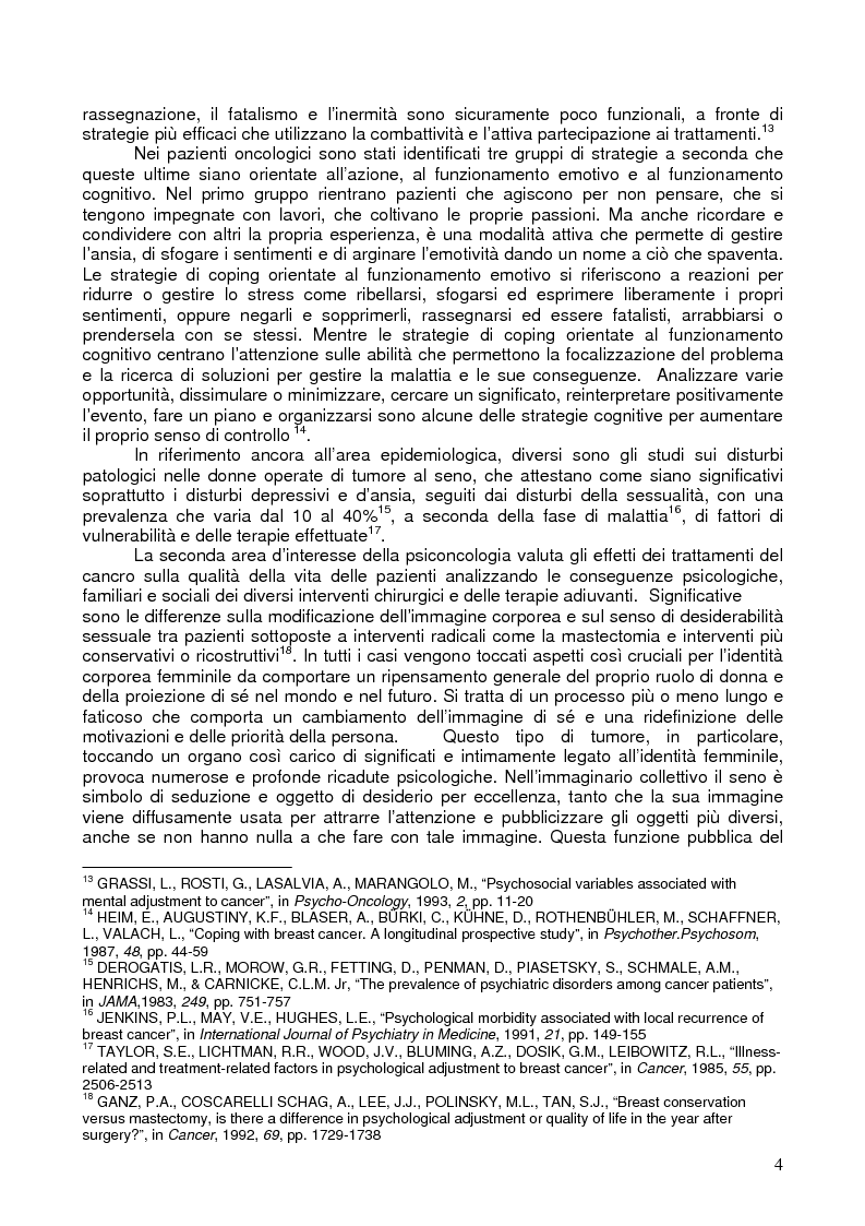 Anteprima della tesi: Il corpo ritrovato. Intervento educativo con donne operate di tumore al seno attraverso la metodologia della Biodanza, Pagina 4