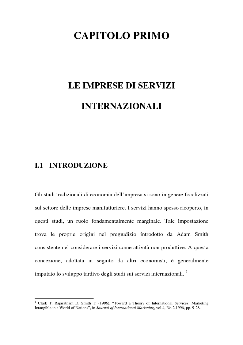 Anteprima della tesi: L'internazionalizzazione delle imprese di servizi, Pagina 6