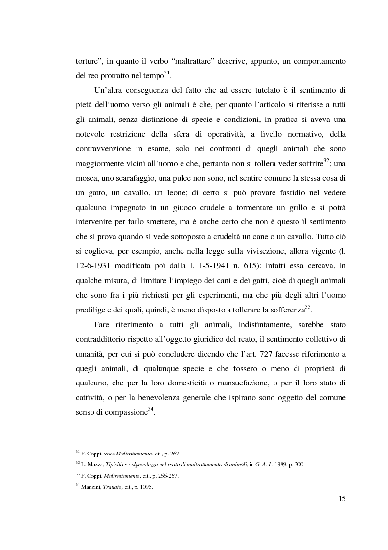 Anteprima della tesi: La tutela penale degli animali, Pagina 14