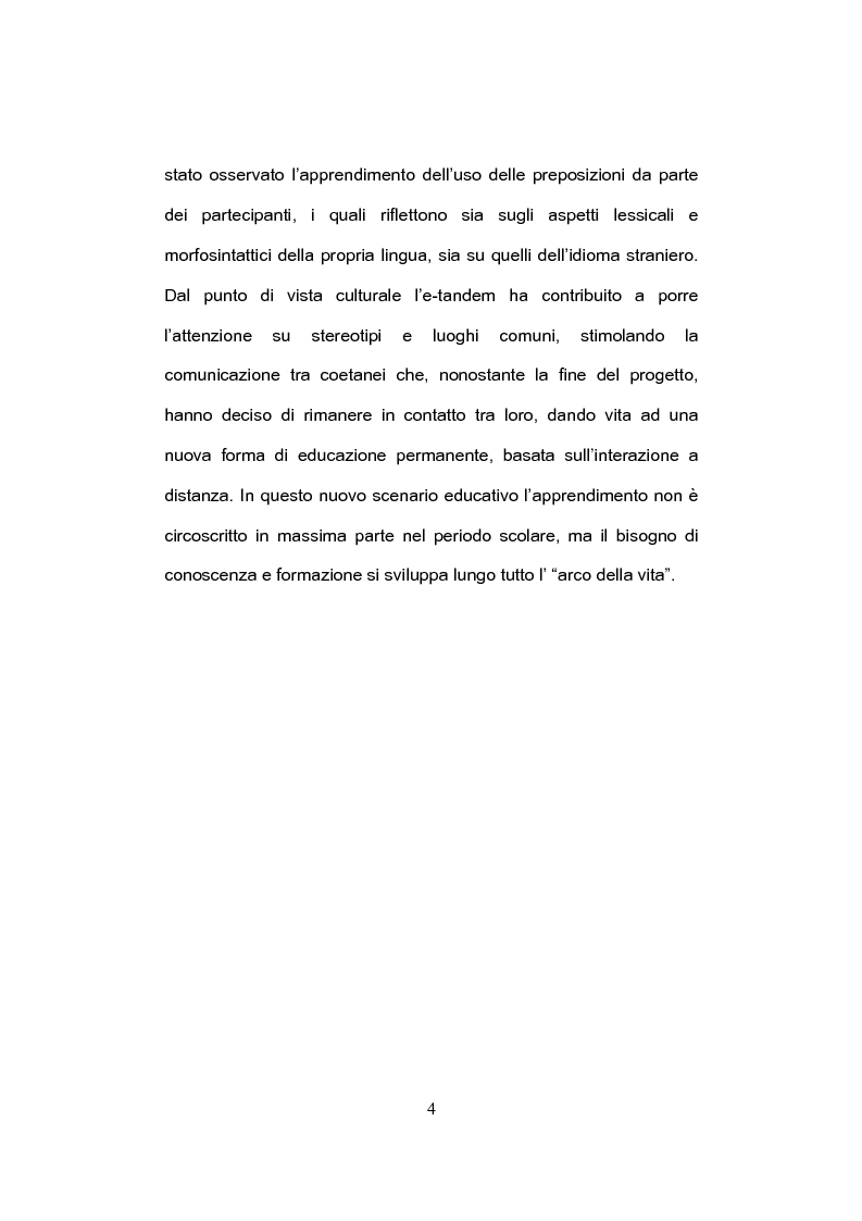 Anteprima della tesi: E-tandem nell'apprendimento dello spagnolo come lingua straniera, Pagina 4