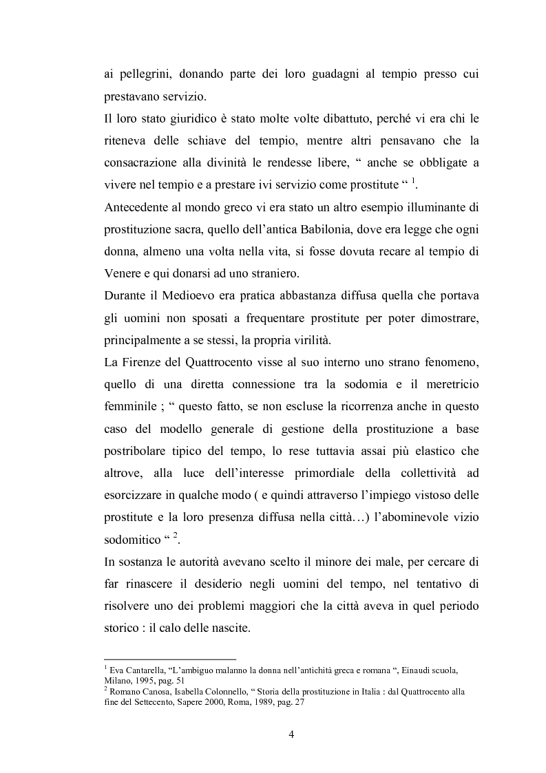 Anteprima della tesi: Ragazze di vita. Per una storia della prostituzione nella Firenze di età moderna, Pagina 4