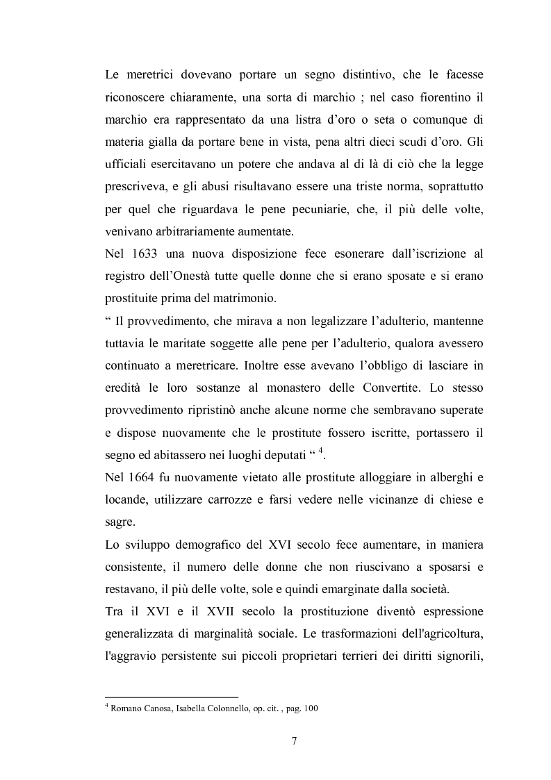 Anteprima della tesi: Ragazze di vita. Per una storia della prostituzione nella Firenze di età moderna, Pagina 7