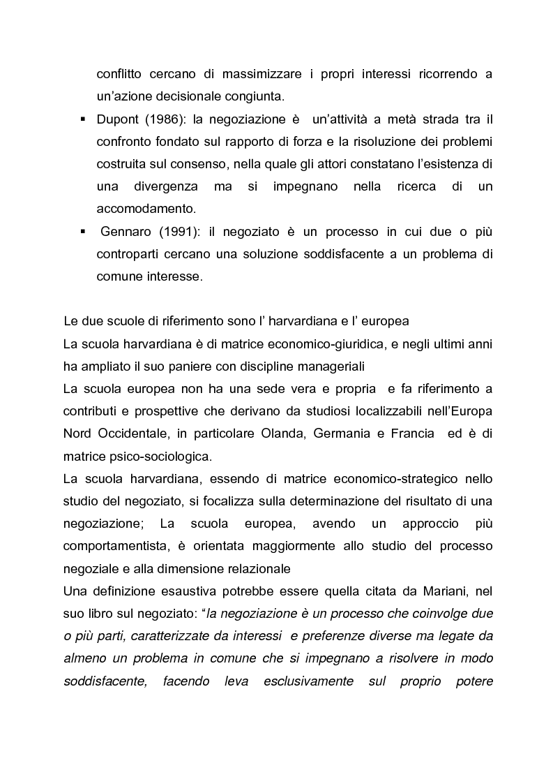 Anteprima della tesi: Il dilemma del negoziatore: strategia integrativa o strategia distributiva? Approccio cooperativo o approccio competitivo, Pagina 2