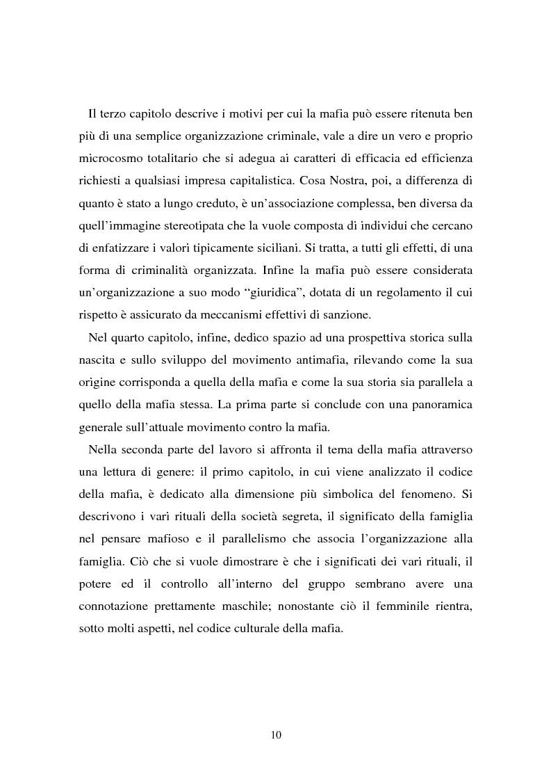 Anteprima della tesi: Le donne e la mafia, Pagina 5