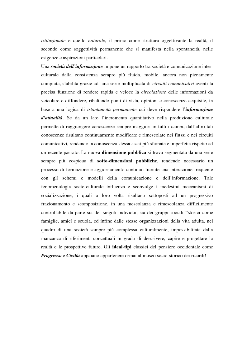 Anteprima della tesi: La comunicazione e l'informazione nei processi culturali, tra teoria e indagine empirica (La costruzione mediata della realtà), Pagina 14