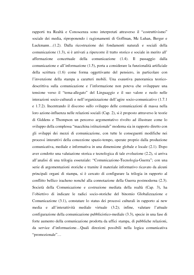 Anteprima della tesi: La comunicazione e l'informazione nei processi culturali, tra teoria e indagine empirica (La costruzione mediata della realtà), Pagina 6